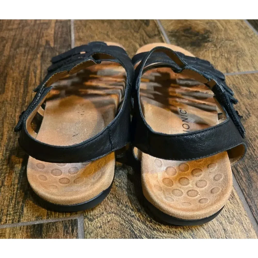 Vionic Harissa Gladiator Adjustable Leather Strap Orthopedic Comfort Sandals sz9